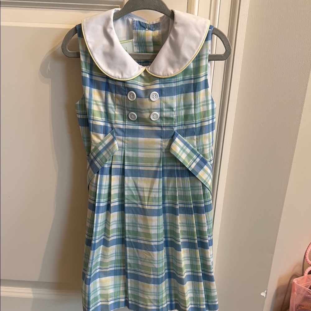 Adorable Plaid Sleeveless Kids Dress